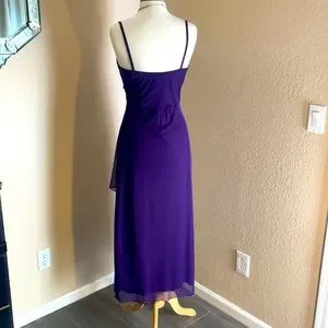 enfocus studio purple dress Enfocus Studio Women's Long sleeveless Purple Dress SZ 4. Gathered waist w/bling